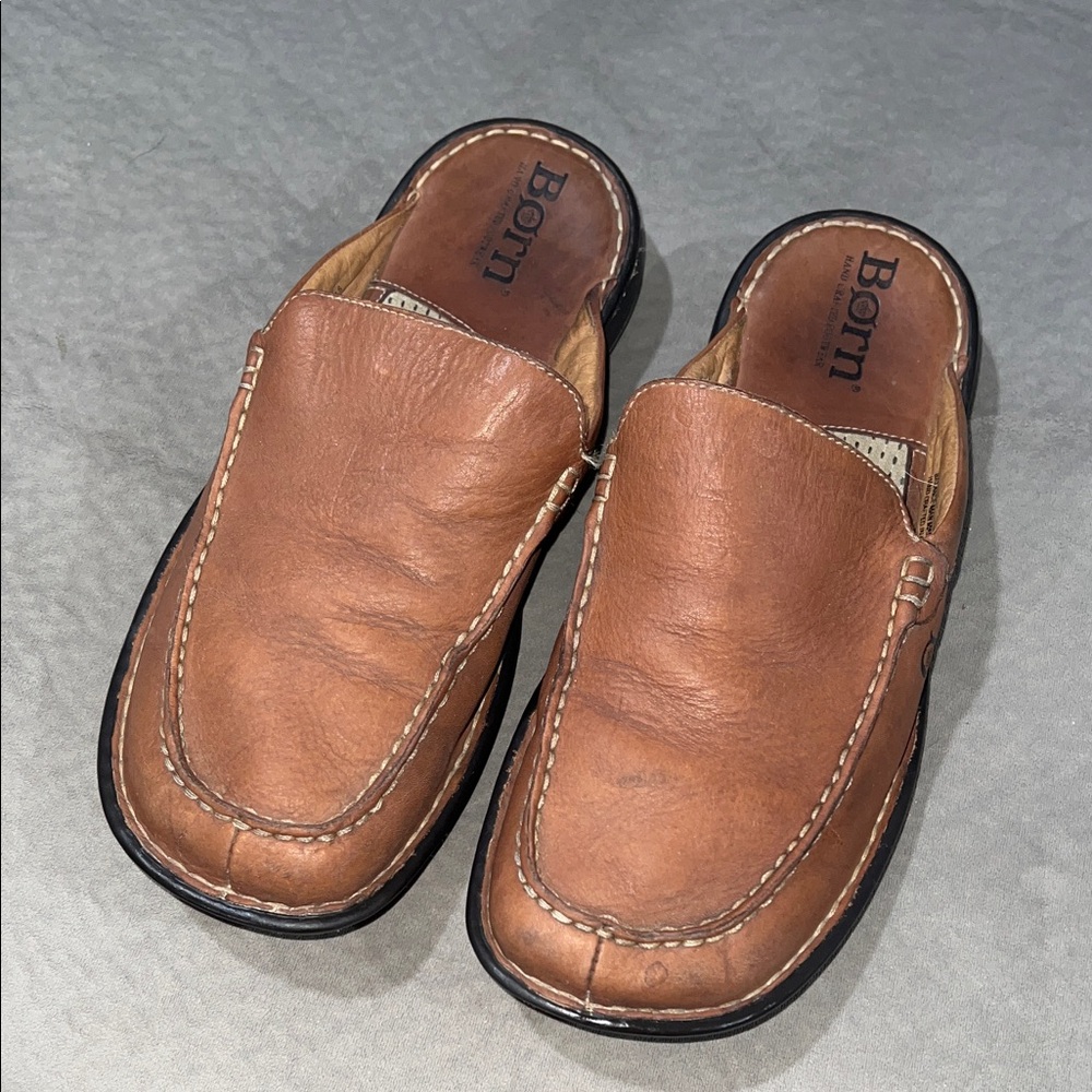 Born Men's Tan Leather Loafers